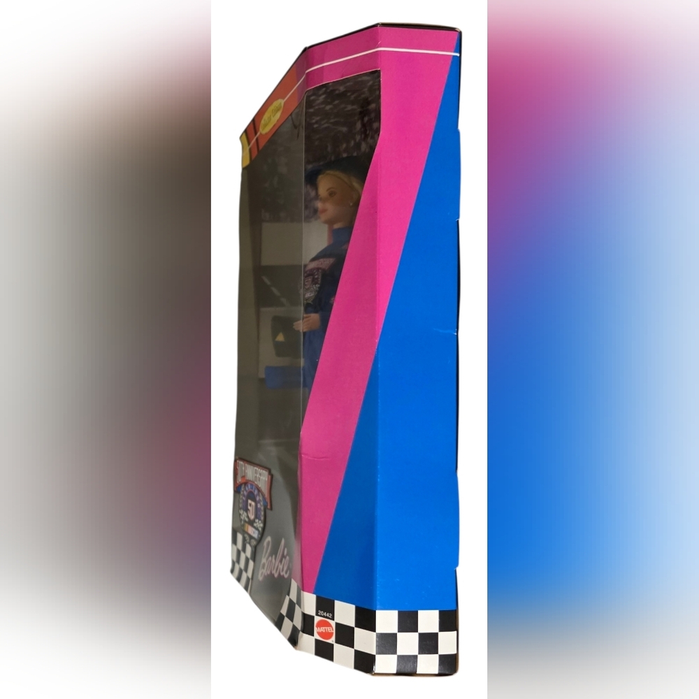 1998 Mattel Barbie NASCAR 50th Anniversary Doll - Blue and Yellow - Picture 4 of 6